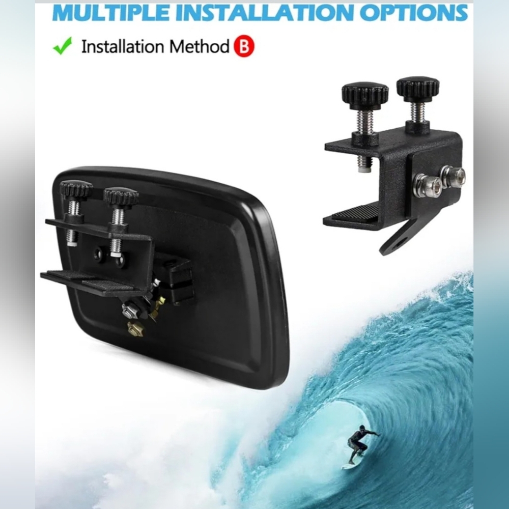 Universal Marine Rear View Mirror - Black - Picture 12 of 14